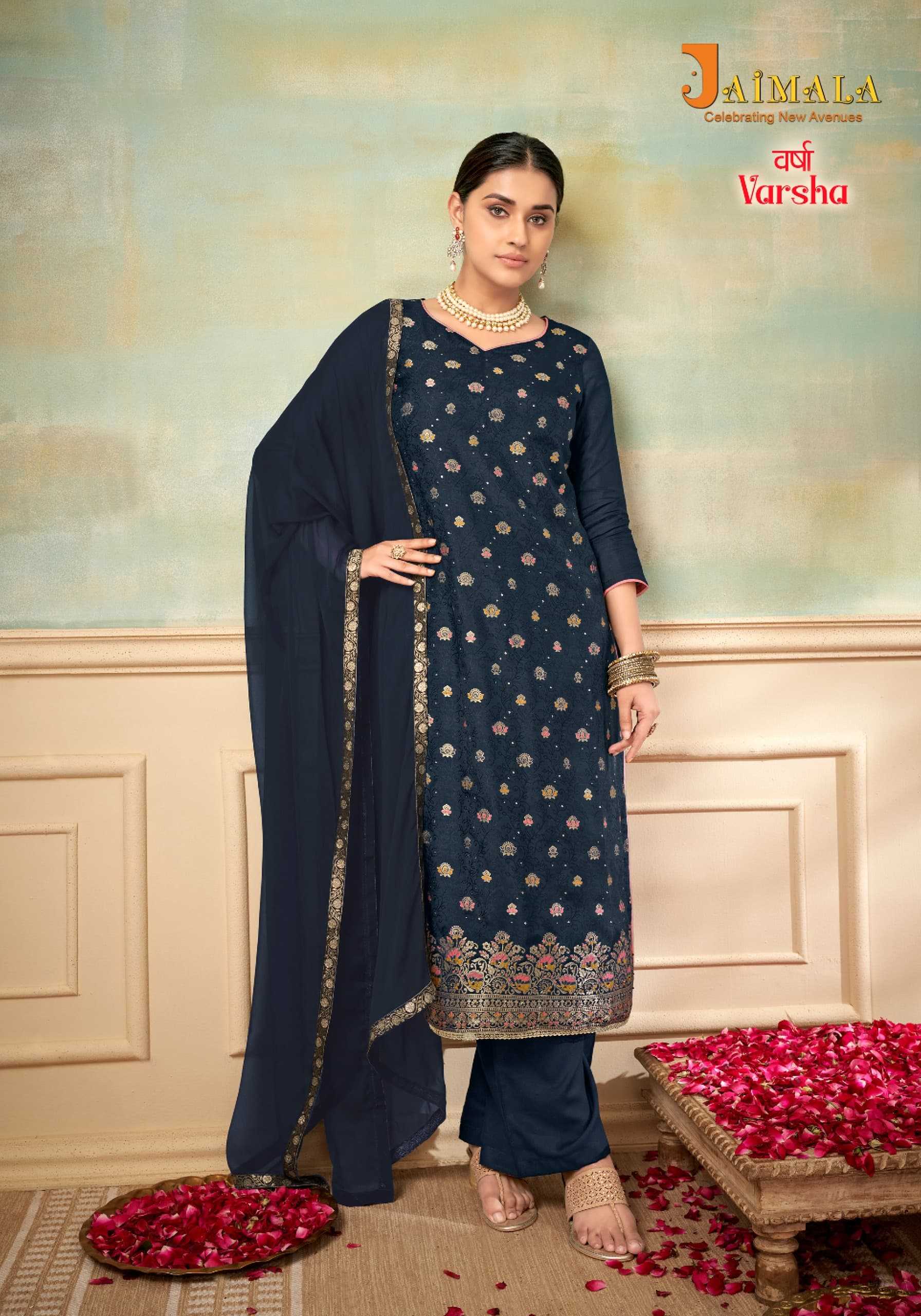 varsha by jaimala alok hit design jacquard modern pakistani dress material