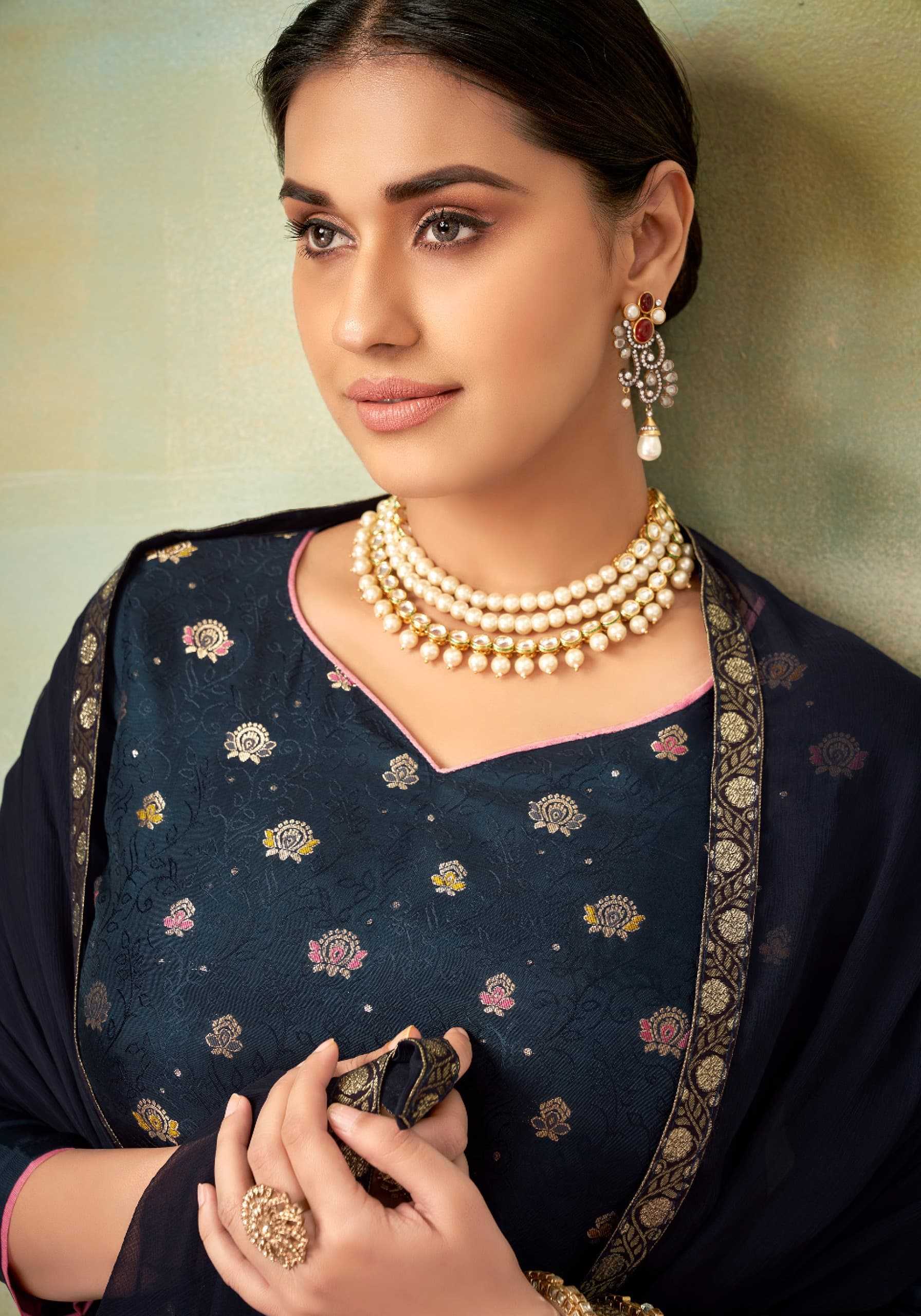 varsha by jaimala alok hit design jacquard modern pakistani dress material