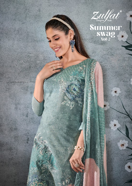 zulfat summer swag vol 2 cotton handwork stylish ladies salwar suits