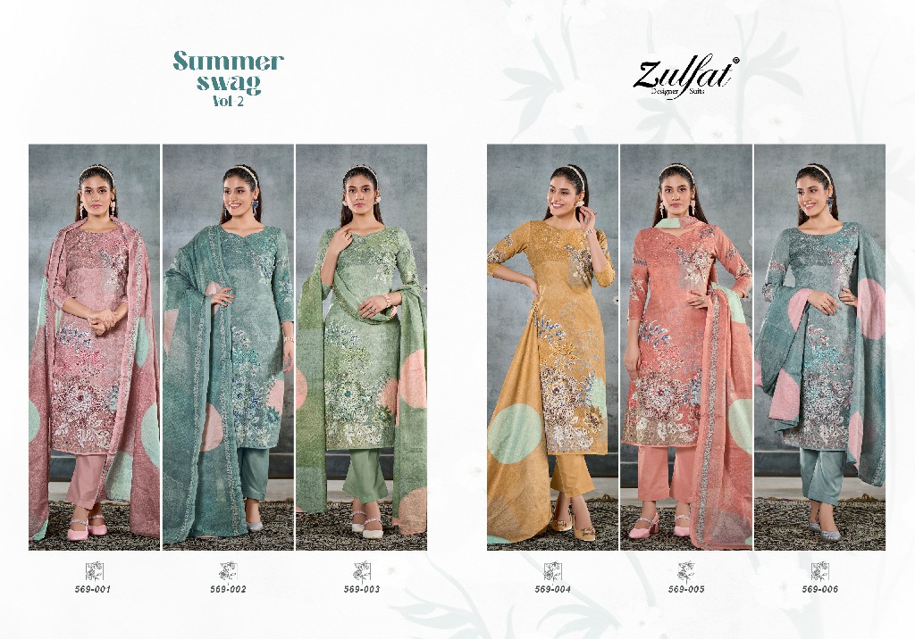 zulfat summer swag vol 2 cotton handwork stylish ladies salwar suits