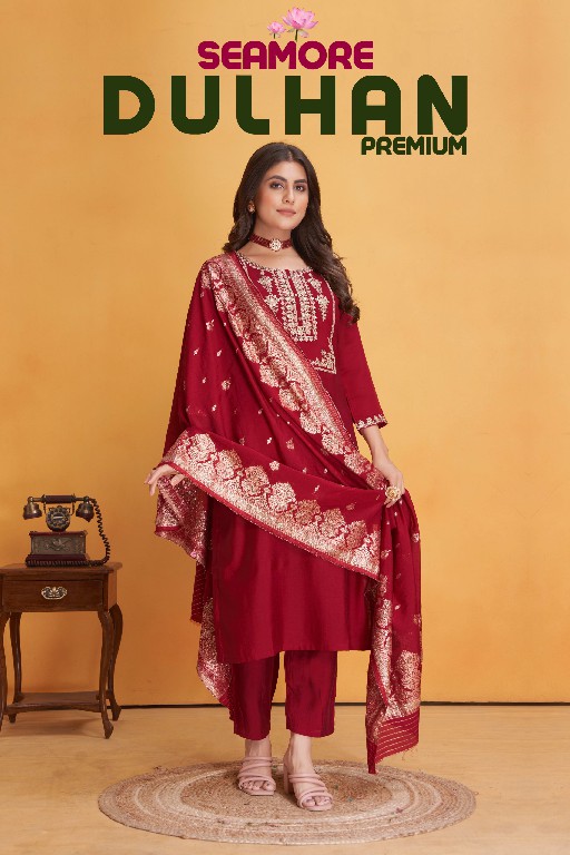 dulhan by seamore readymade big size roman silk kurti pant with dupatta