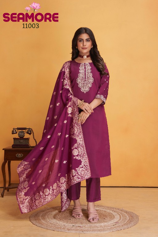dulhan by seamore readymade big size roman silk kurti pant with dupatta