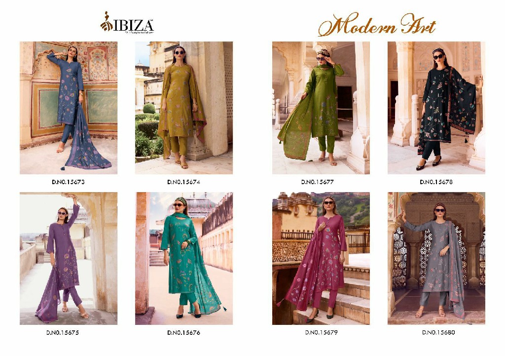 Ibiza Modern Art Wholesale Pure Viscose With Handwork Salwar Suits