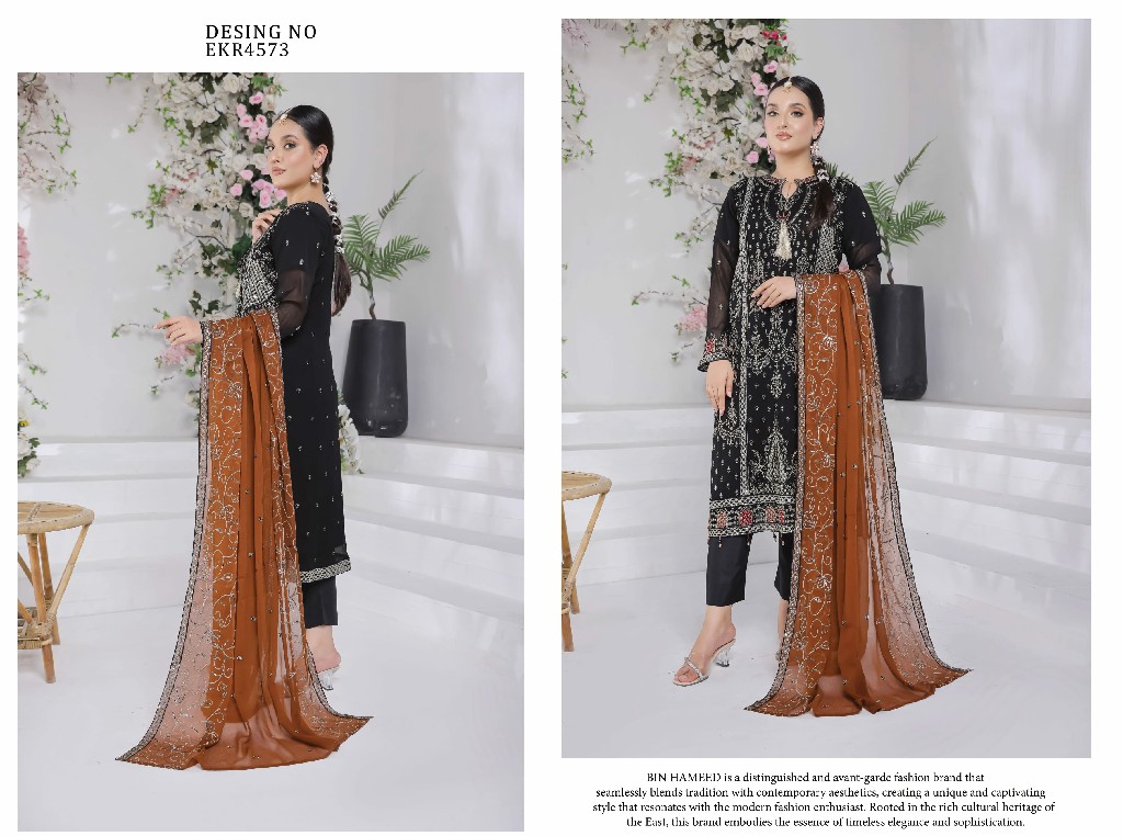 Bin Hameed By Rana Arts Suffha Luxury Embroidered Chiffon Collection