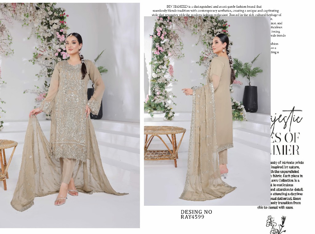 Bin Hameed By Rana Arts Suffha Luxury Embroidered Chiffon Collection