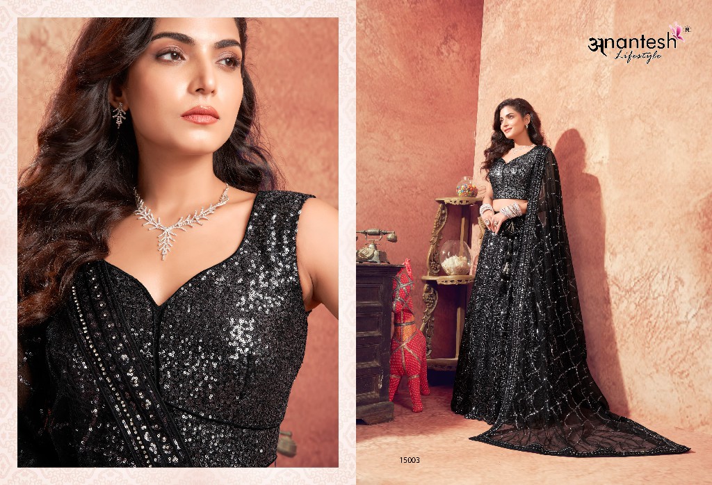 women in black by anantesh lifestyle classic look readymade net lehenga choli