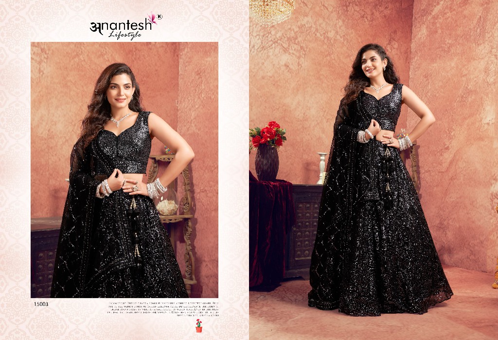 women in black by anantesh lifestyle classic look readymade net lehenga choli