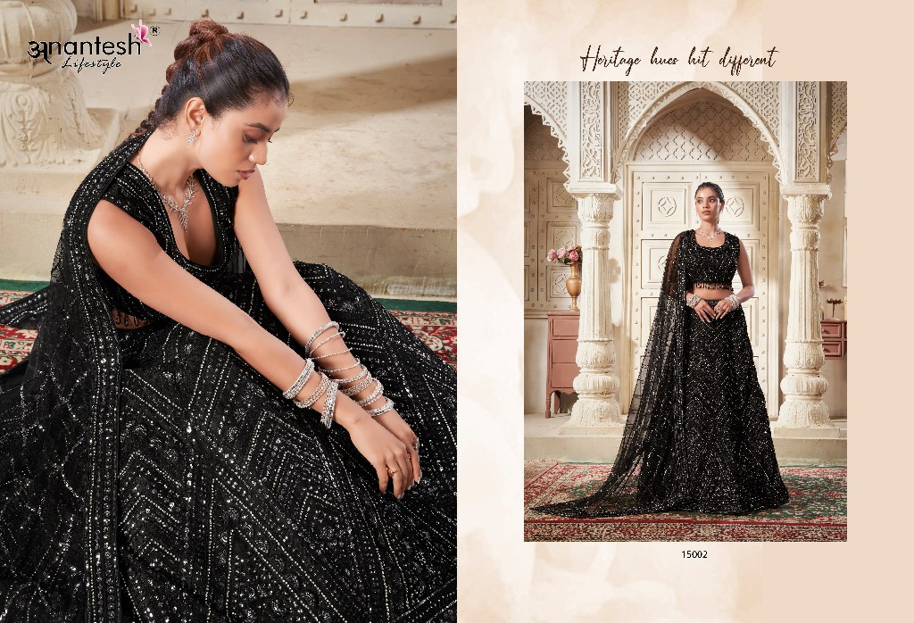 women in black by anantesh lifestyle classic look readymade net lehenga choli