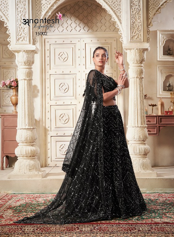 women in black by anantesh lifestyle classic look readymade net lehenga choli