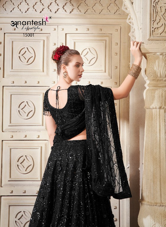 women in black by anantesh lifestyle classic look readymade net lehenga choli