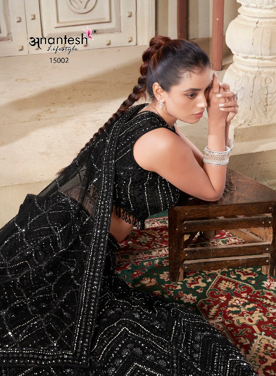 women in black by anantesh lifestyle classic look readymade net lehenga choli