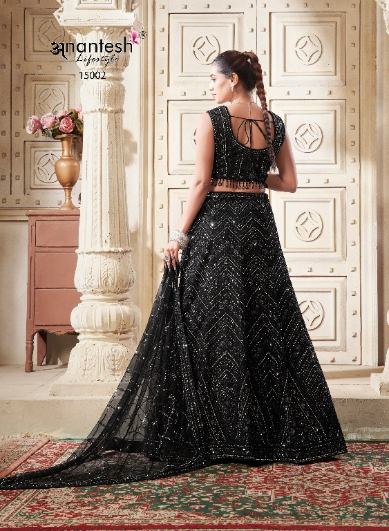 women in black by anantesh lifestyle classic look readymade net lehenga choli