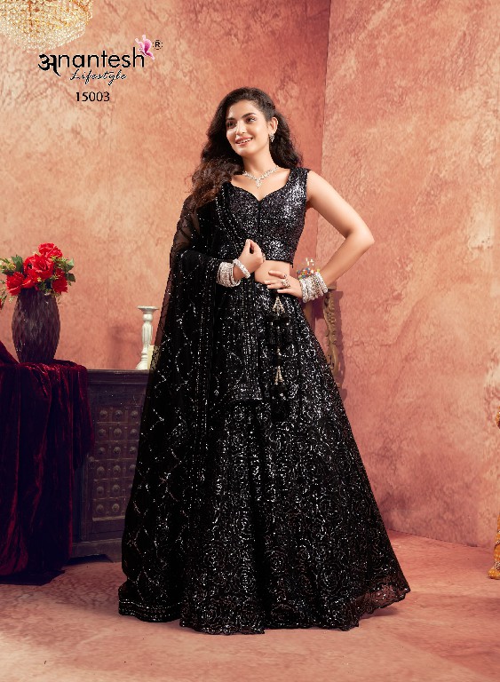 women in black by anantesh lifestyle classic look readymade net lehenga choli