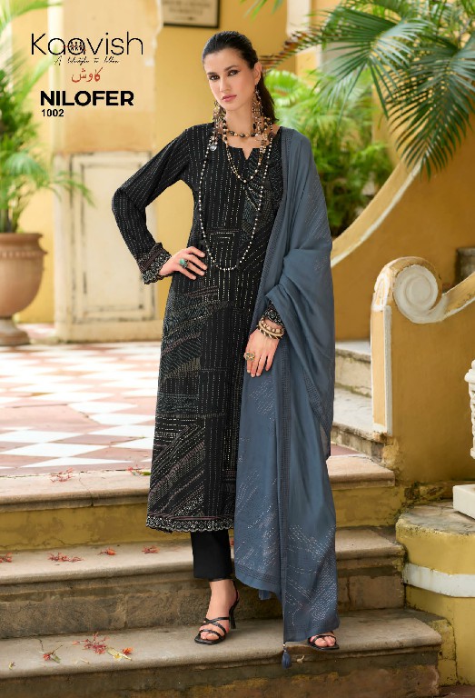 nilofer by kaavish unique colours viscose muslin dress material