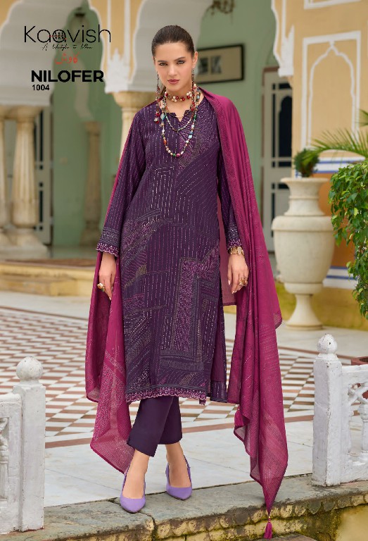 nilofer by kaavish unique colours viscose muslin dress material