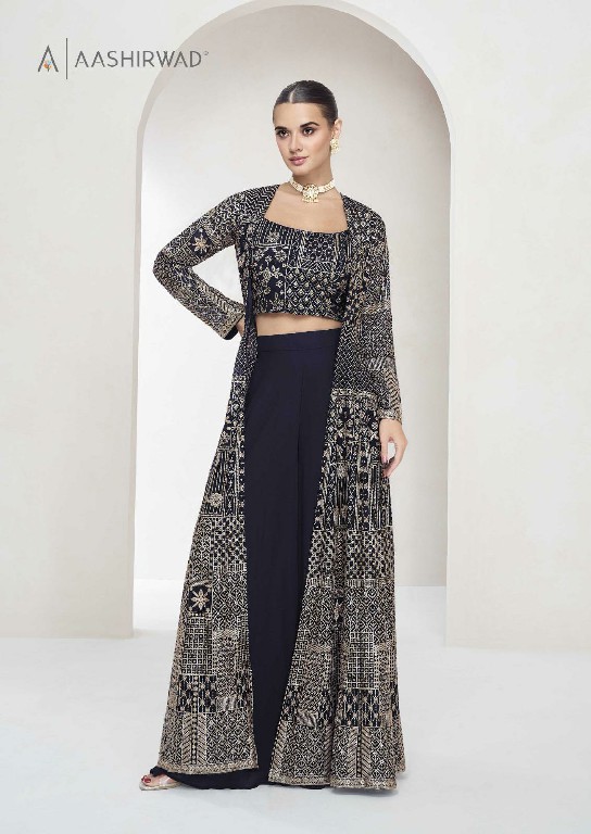 aashirwad creation nitya 10041-10044 fashionable georgette fully stitch indo western dress