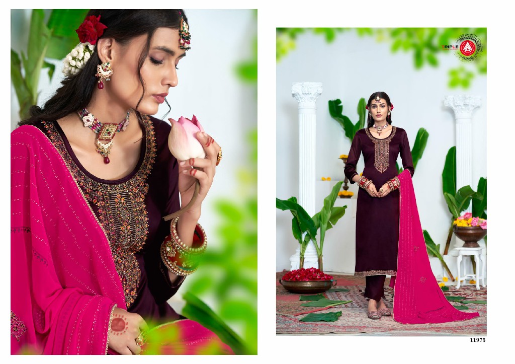 star light by triple aaa diamond work silk cotton suits for ladies