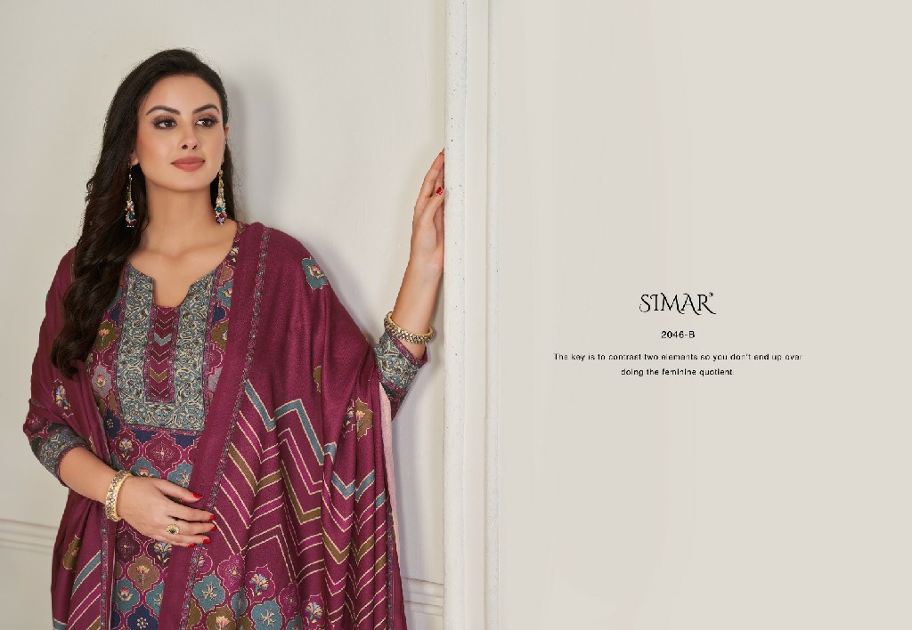 Glossy Simar The Chocolate 2046 Wholesale Pure Pashmina Winter Salwar Suits