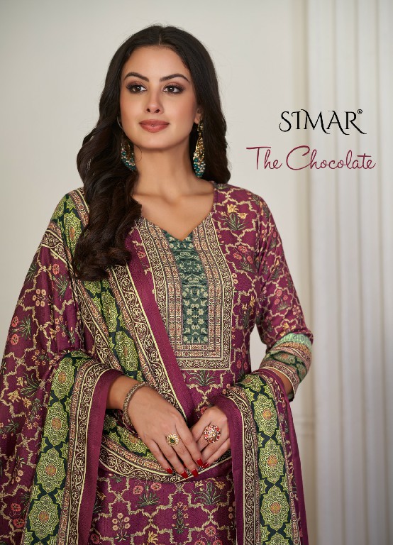 Glossy Simar The Chocolate 2047 Wholesale Pure Pashmina Winter Salwar Suits