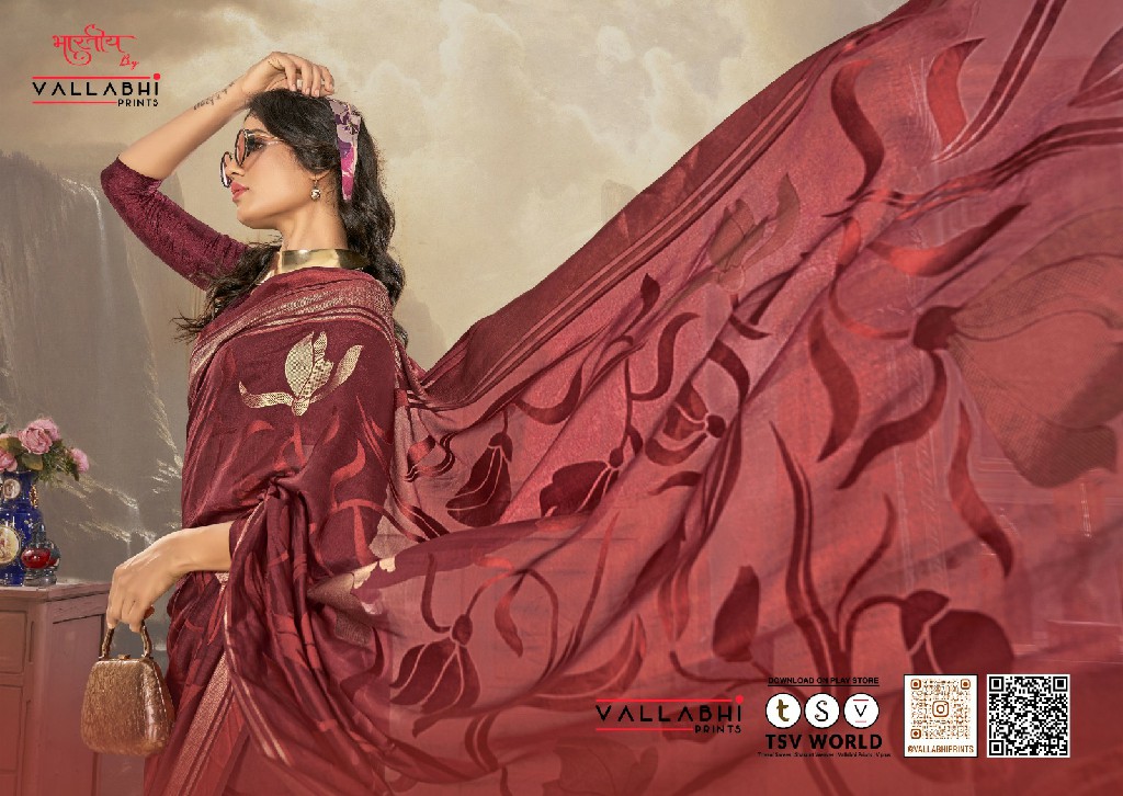 Vallabhi Simmy Wholesale Brasso Print Indian Sarees