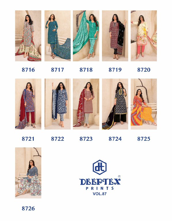DEEPTEX PRINTS MISS INDIA VOL 87 SUMMER SPECIAL COTTON UNSTITCH SALWAR KAMEEZ COLLECTION