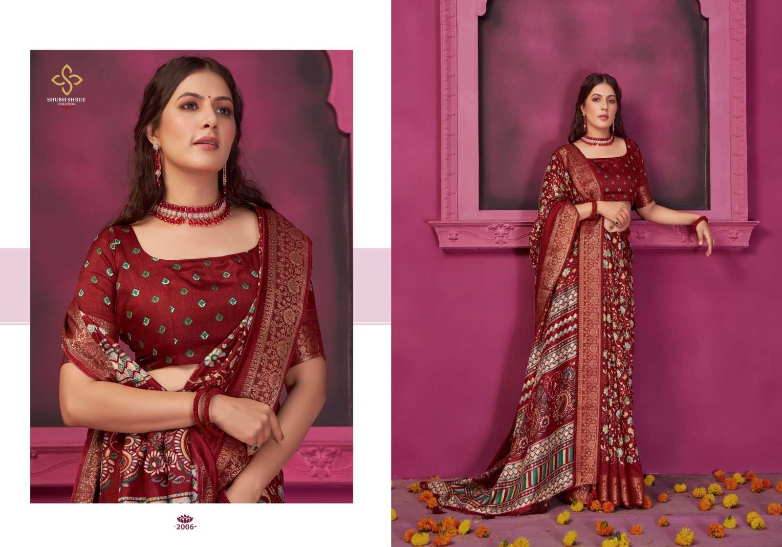 kashmiri silk vol 2 by shubh shree creation jacquard print saree online