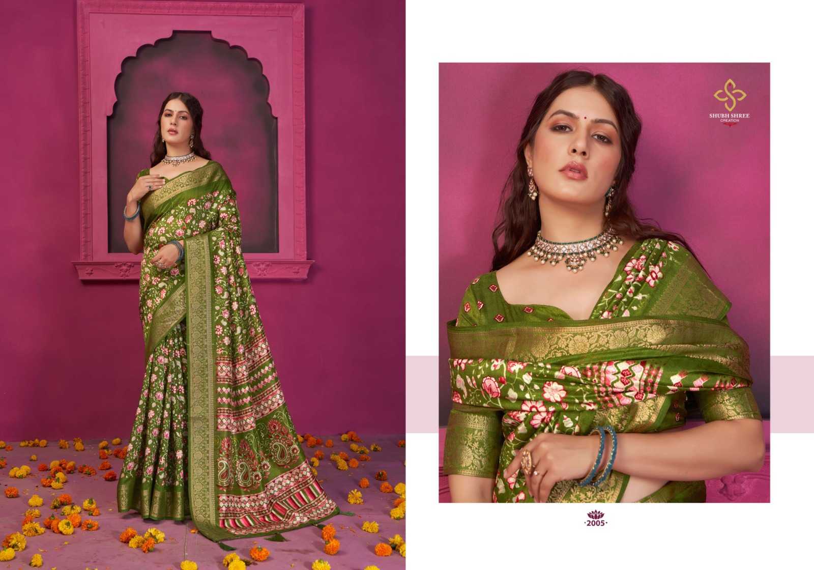 kashmiri silk vol 2 by shubh shree creation jacquard print saree online