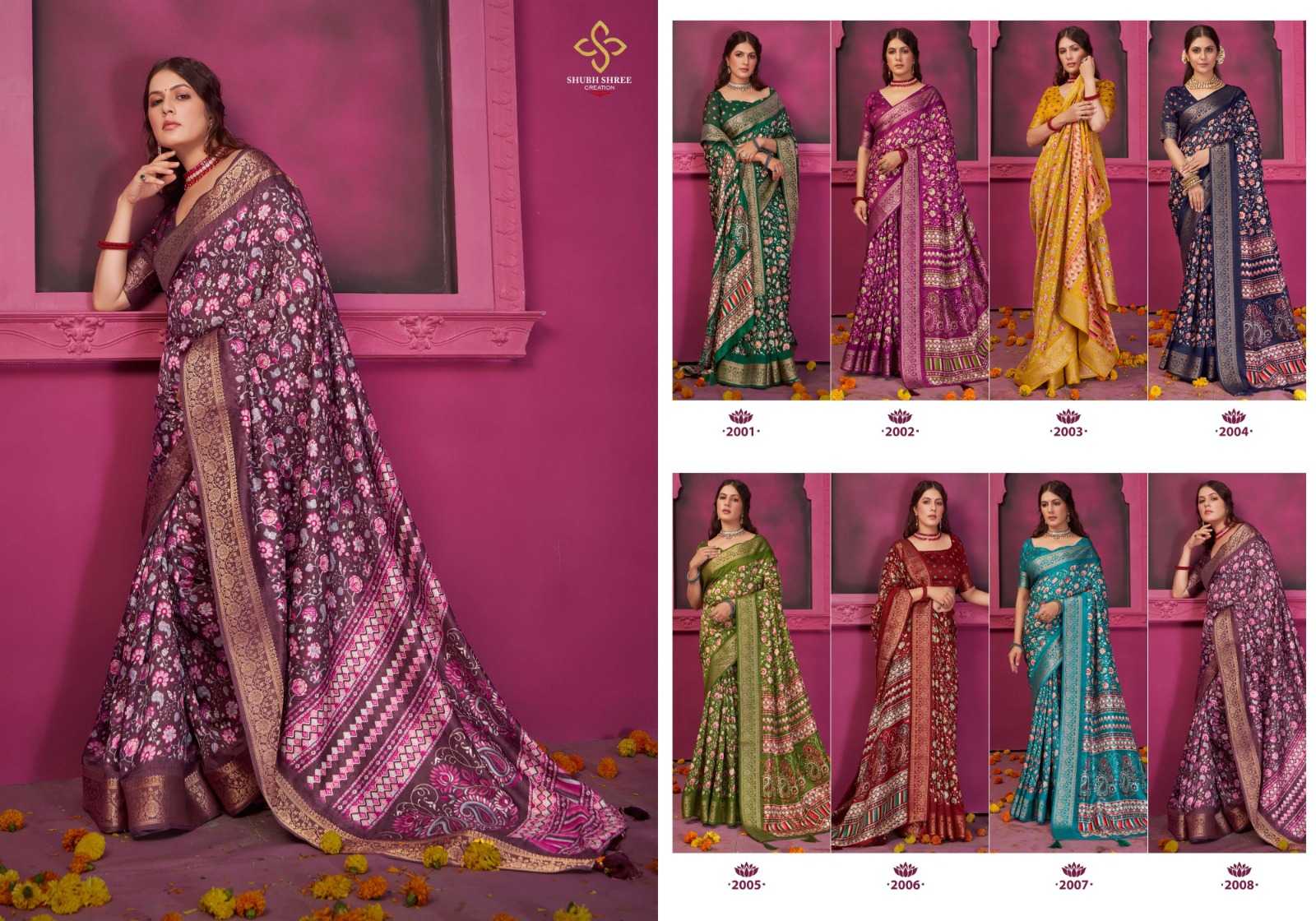 kashmiri silk vol 2 by shubh shree creation jacquard print saree online