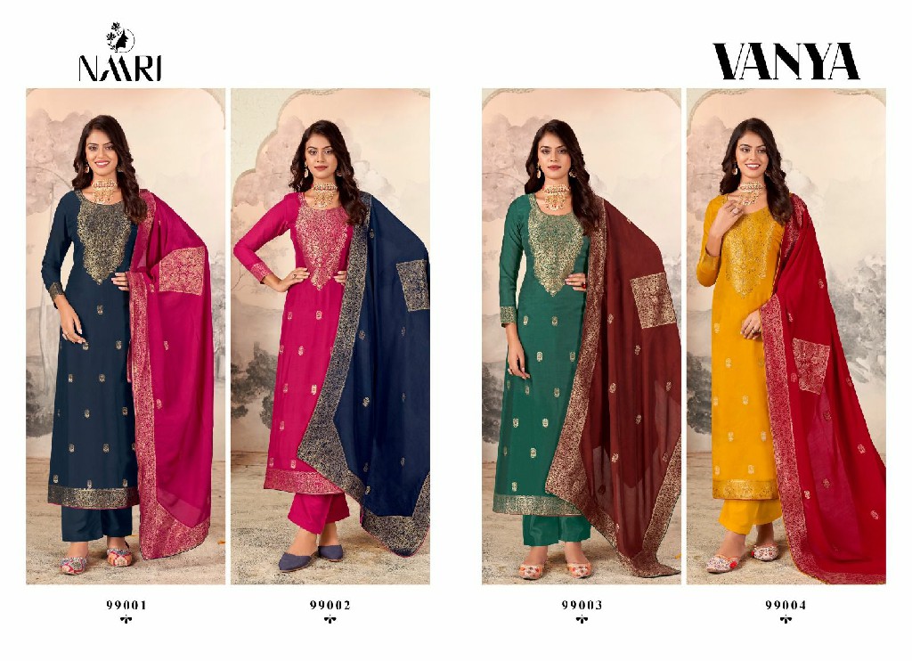 naari vanya elegance style muslin jacquard dress material exports