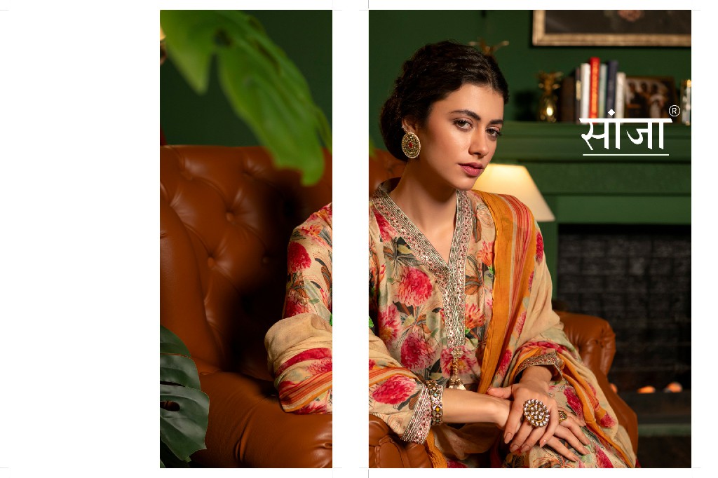 Saanja Saarthi Wholesale Viscose Muslin With Embroidery Work Salwar Suits