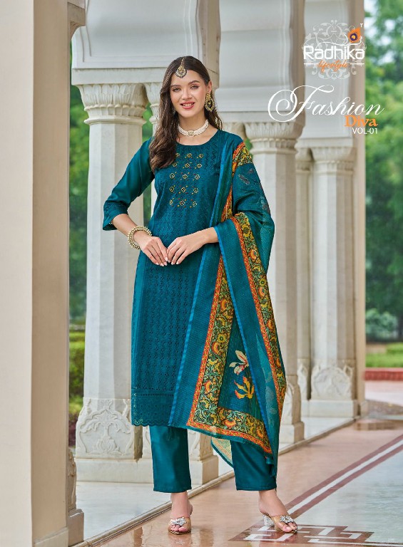 Radhika Lifestyle Fashion Diva Vol-1 Wholesale Readymade 3 Piece Suits