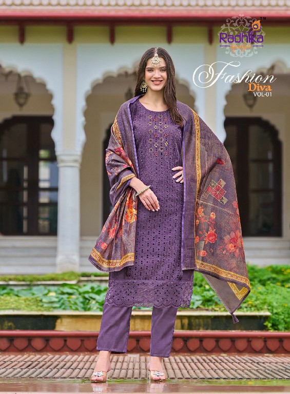 Radhika Lifestyle Fashion Diva Vol-1 Wholesale Readymade 3 Piece Suits