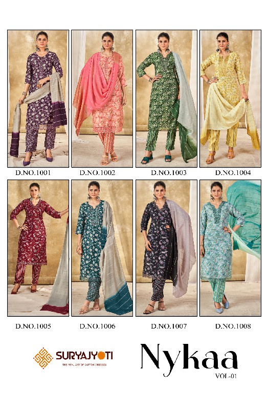 Suryajyoti Nykaa Vol-1 Wholesale Pure Modal With Neck Embroidery Readymade Dress