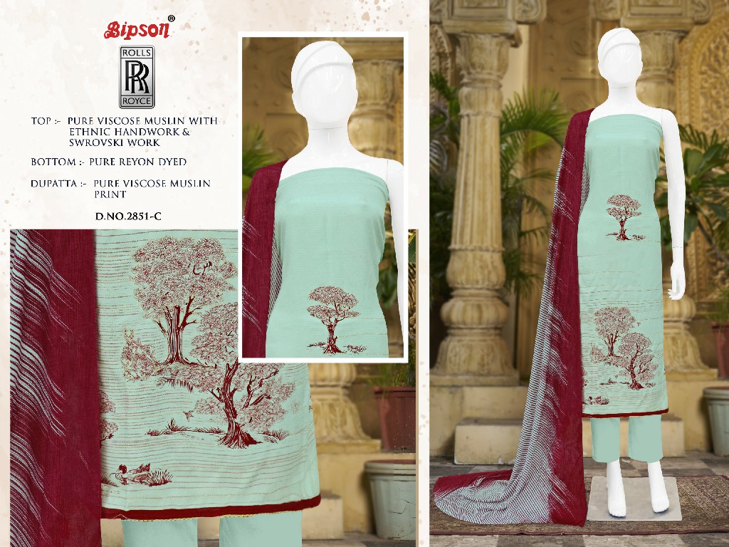 rolls royce 2851 by bipson prints viscose stylish ladies suits online