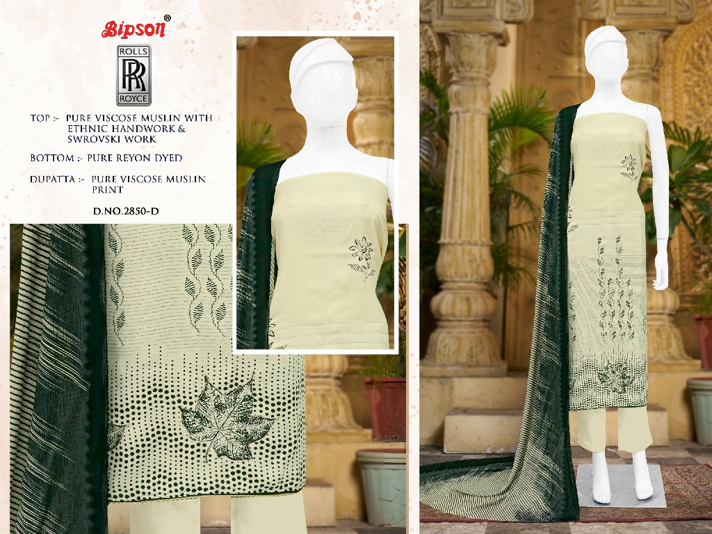 bipson prints rolls royce 2850 ethnic handwork muslin suits