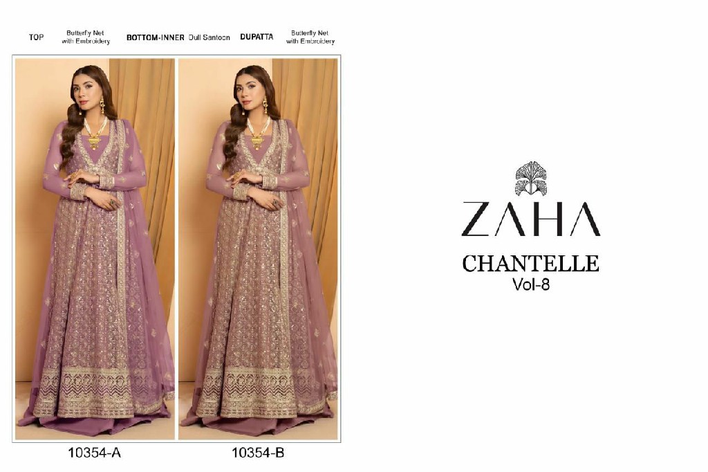 chantelle vol 8 by zaha butterfly net designer unstitch pakistani salwar suit