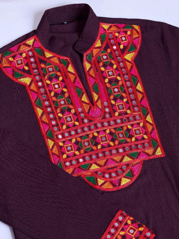 shubhvastra vastra vol 5 rayon embroidered work full stitch navratri mens kurta