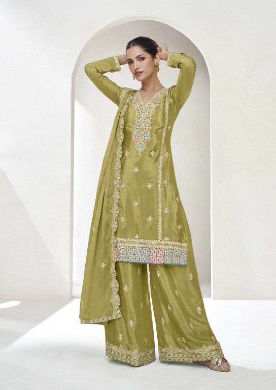 vaanya by aashirwad chinon silk occasion wear full stitch plazzo style 3pcs suit