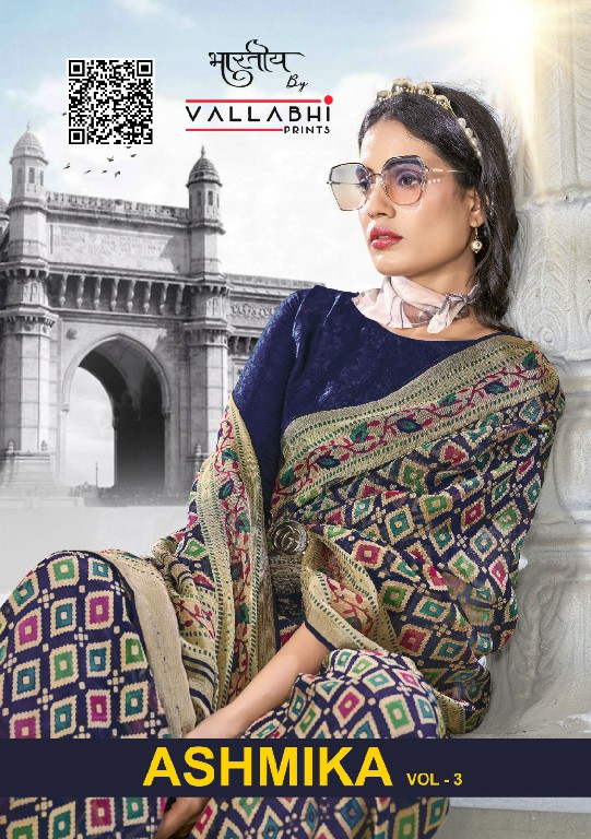 Vallabhi Ashmika Vol-3 Wholesale Brasso Fabrics Ethnic Sarees