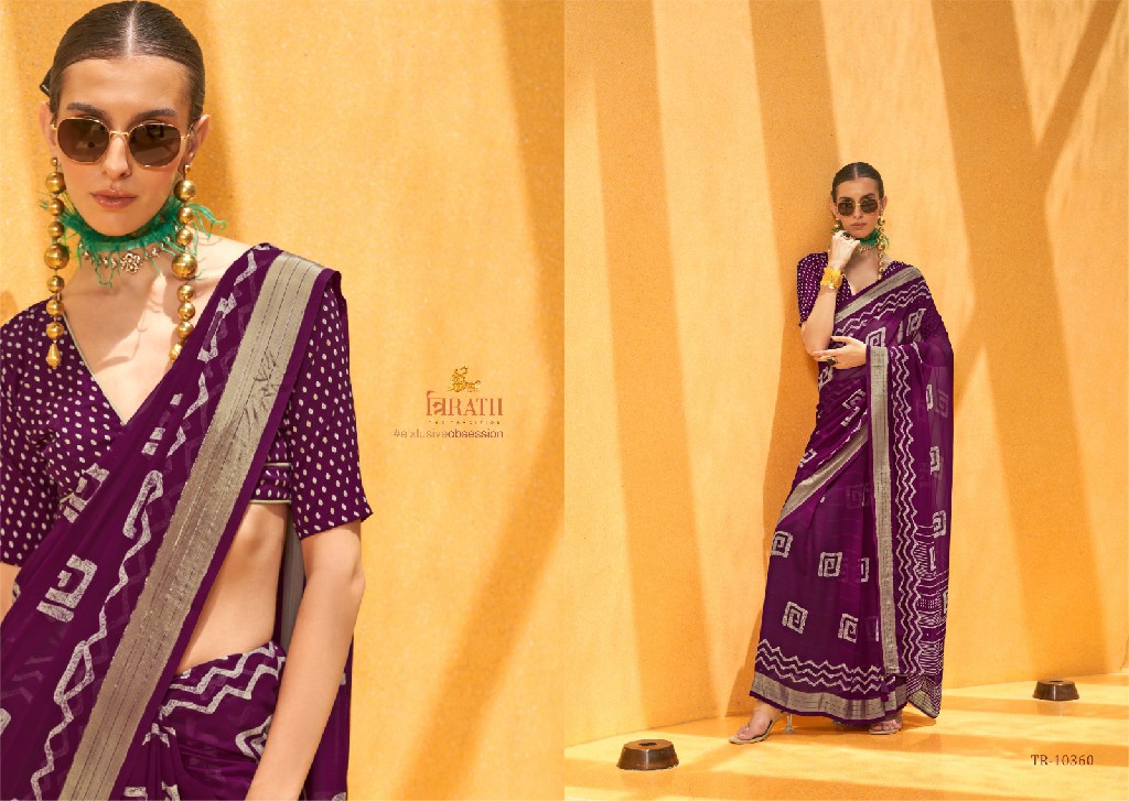 Trirath Femina Wholesale Daani Georgette With Foil Print Sarees