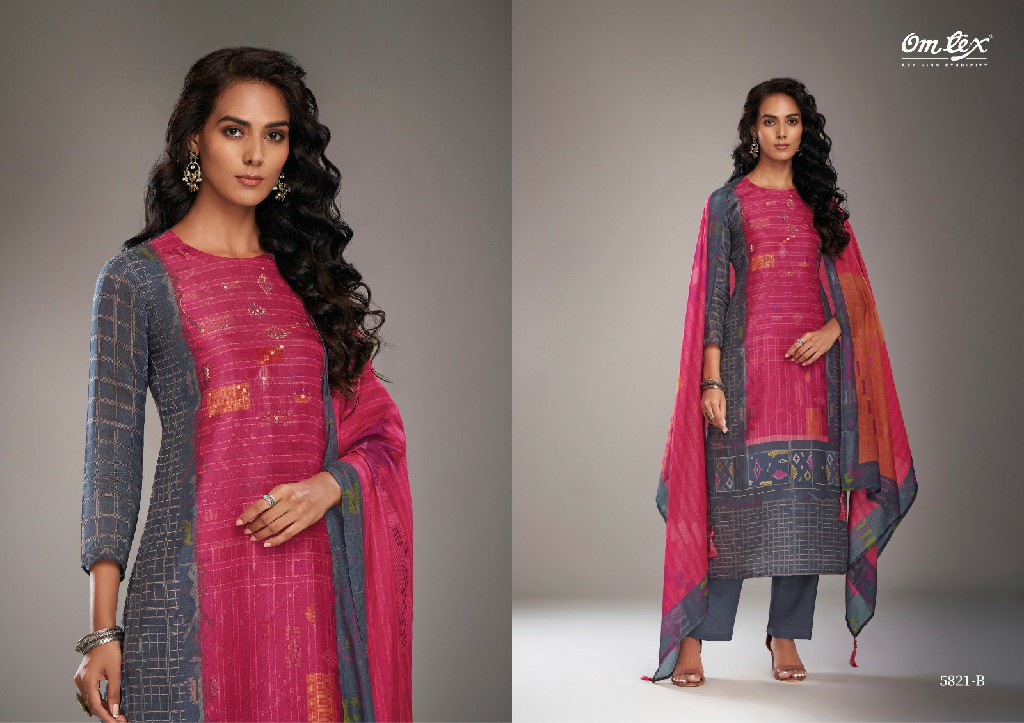 Omtex Navelina Wholesale Russian Silk With Handwork Salwar Suits