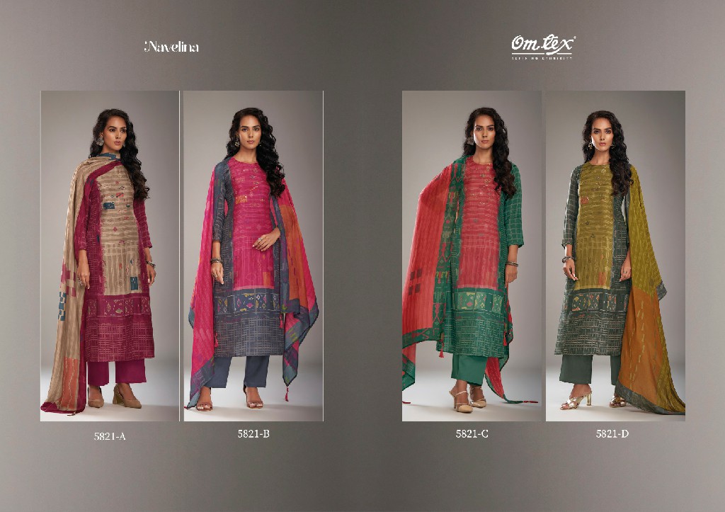 Omtex Navelina Wholesale Russian Silk With Handwork Salwar Suits