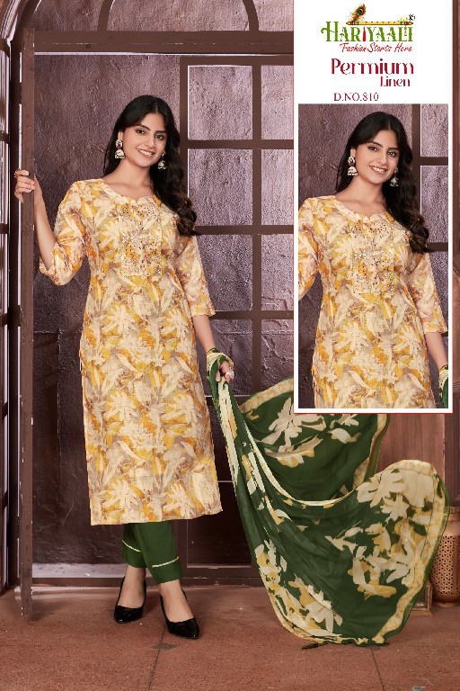 Hariyaali Premium Linen Wholesale Readymade 3 Piece Suits Combo