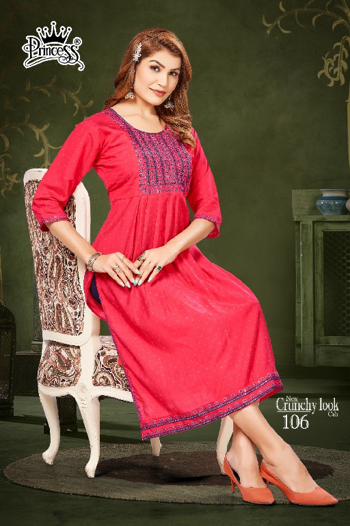 Princess Crunchy Look CAH Wholesale Flair Kurtis Combo