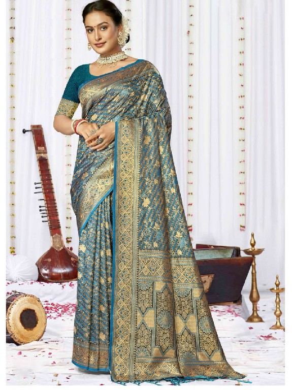 bunawat sagarika satan silk fabric festival wear saree with latkan wholesale sarees