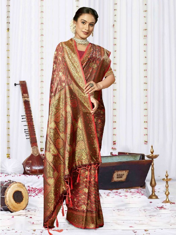 bunawat sagarika satan silk fabric festival wear saree with latkan wholesale sarees