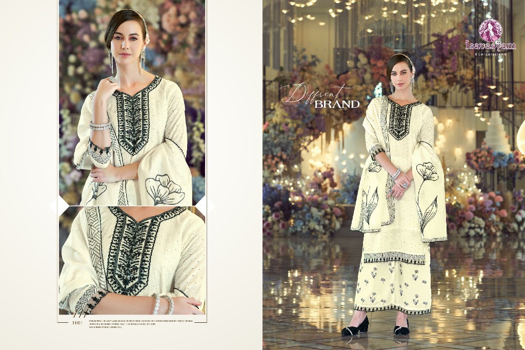 Isavasyam Cream Kashish Wholesale Readymade 3 Piece Suits