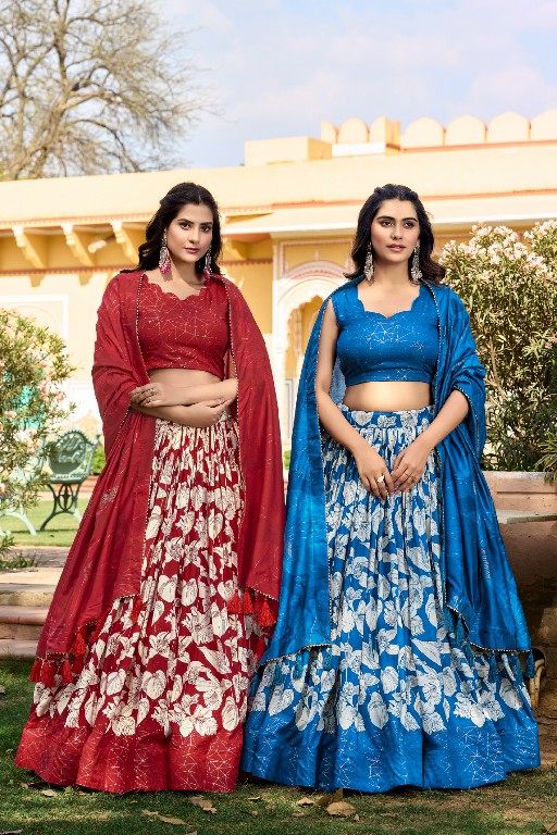 LNB Amrita Wholesale Tussar Silk Printed Lehenga Choli