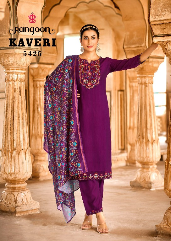 Rangoon Kaveri Wholesale Viscose With Khatli Work Readymade Suits