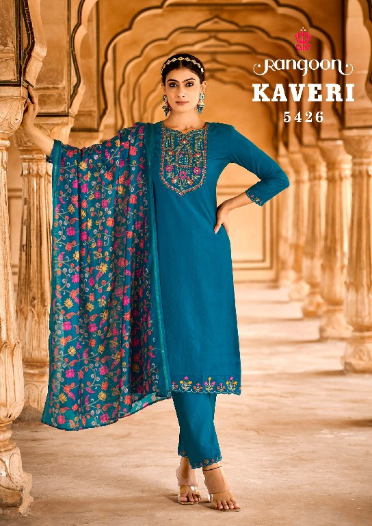 Rangoon Kaveri Wholesale Viscose With Khatli Work Readymade Suits